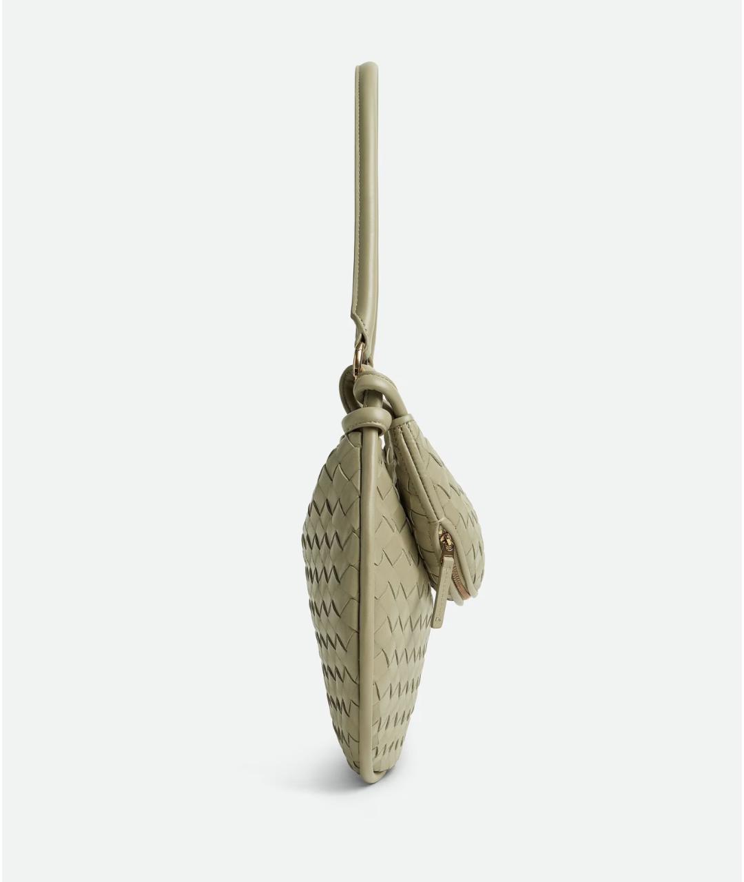 BOTTEGA VENETA Салатовая кожаная сумка через плечо, фото 6