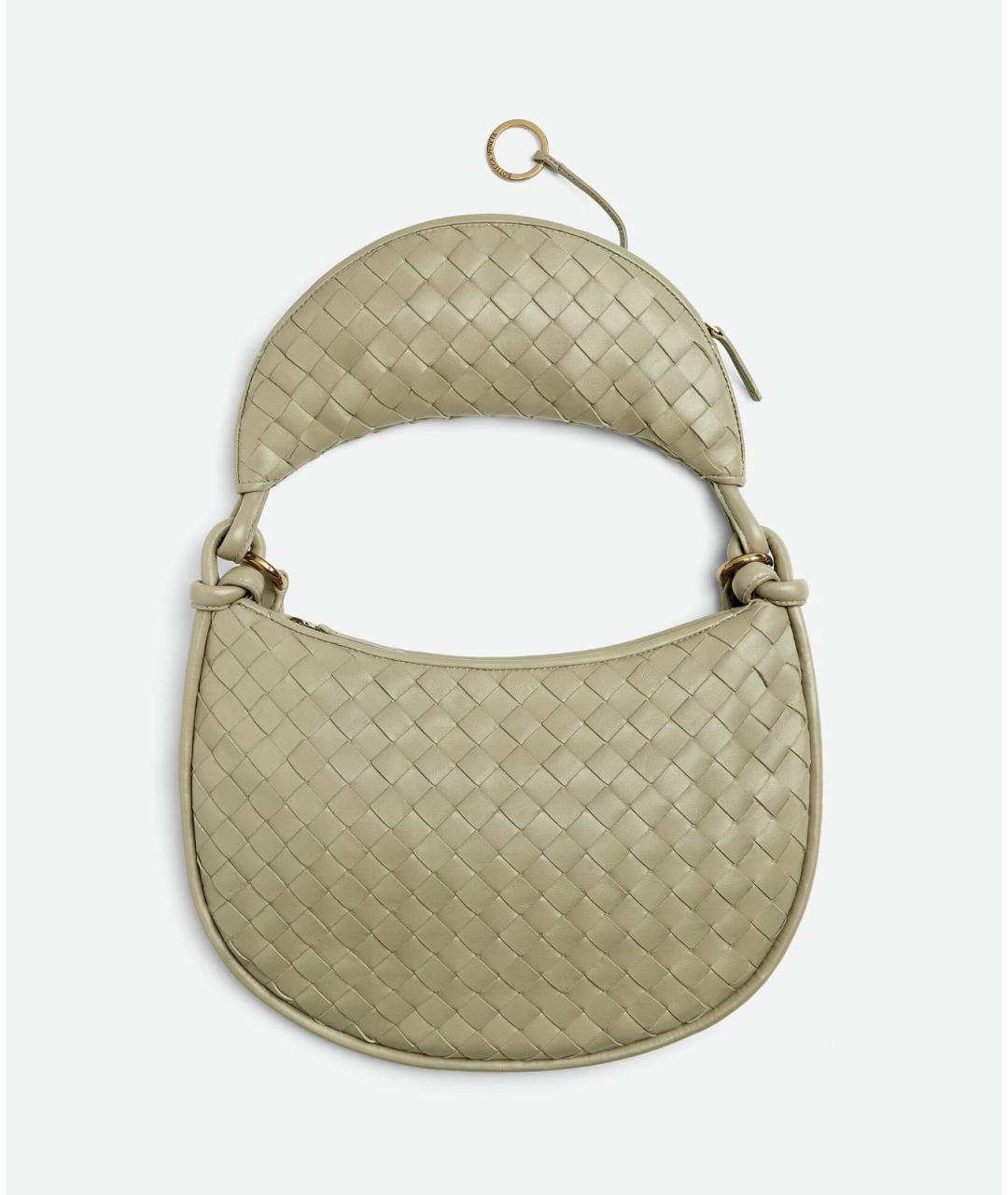 BOTTEGA VENETA Салатовая кожаная сумка через плечо, фото 5