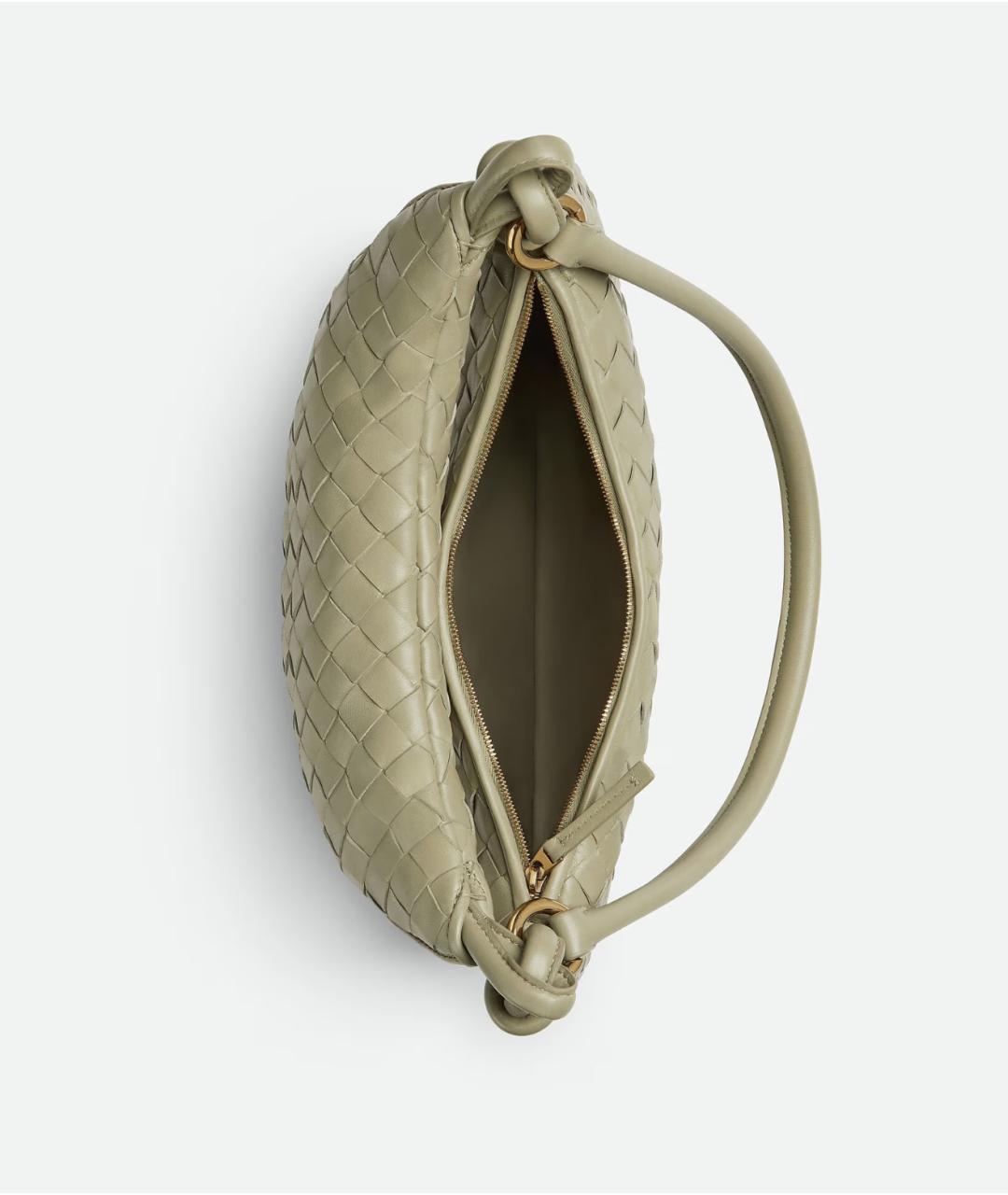 BOTTEGA VENETA Салатовая кожаная сумка через плечо, фото 3