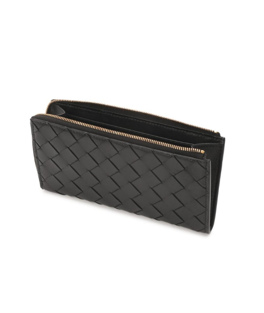 BOTTEGA VENETA Черный кожаный кошелек, фото 3