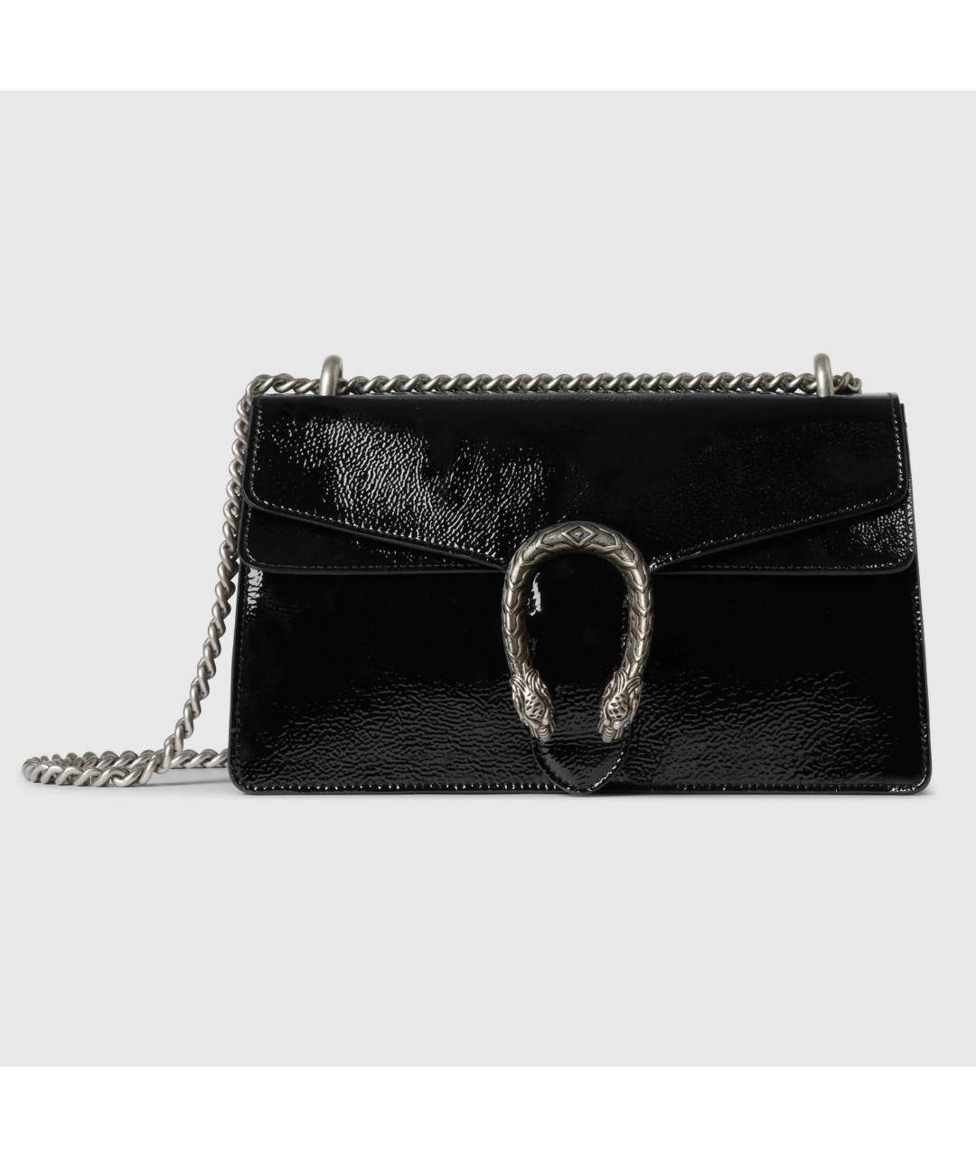 GUCCI Черная сумка через плечо из лакированной кожи, фото 5