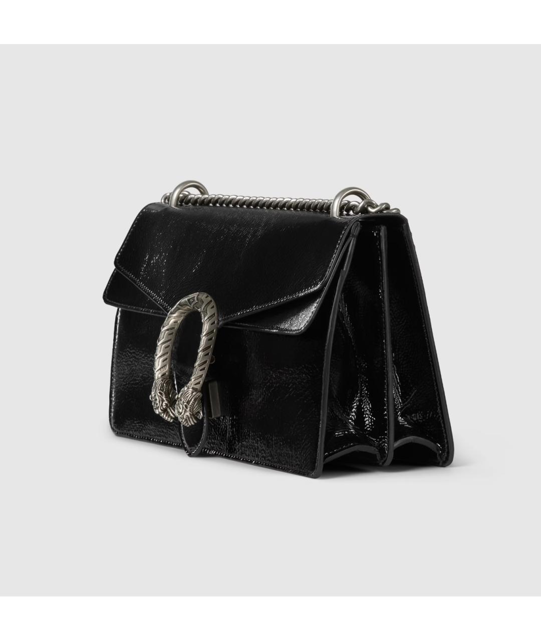 GUCCI Черная сумка через плечо из лакированной кожи, фото 2