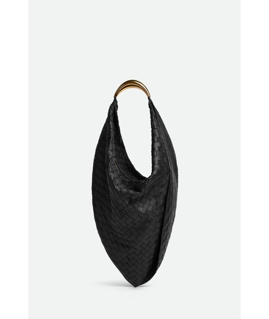 BOTTEGA VENETA Черная кожаная сумка тоут, фото 3