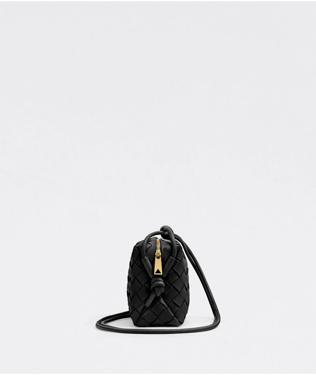 BOTTEGA VENETA Черная кожаная сумка через плечо, фото 2
