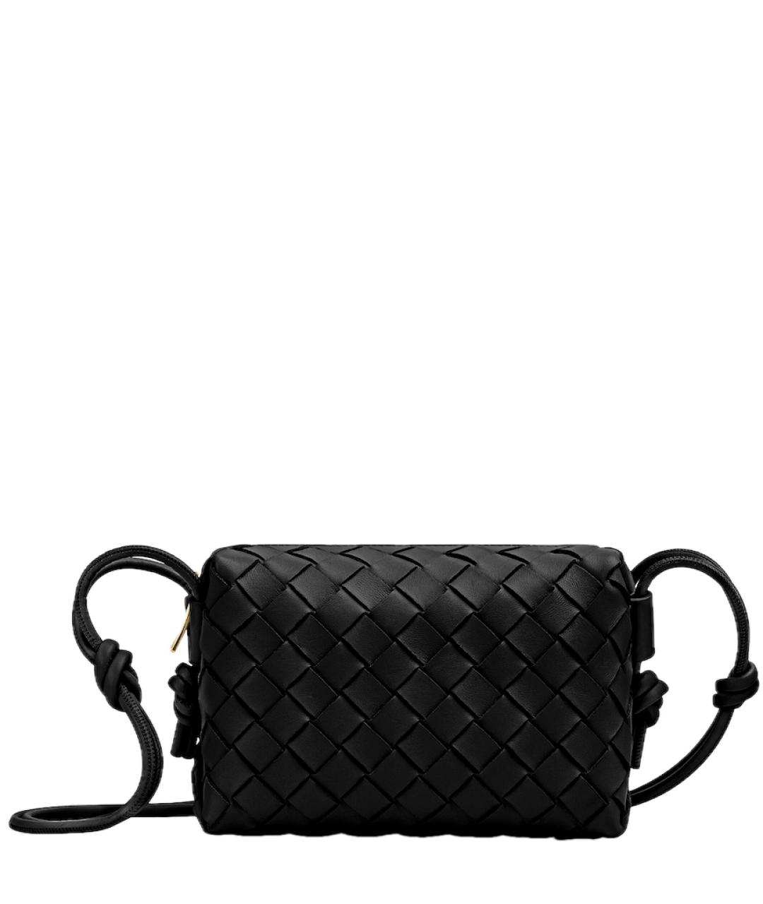 BOTTEGA VENETA Черная кожаная сумка через плечо, фото 1