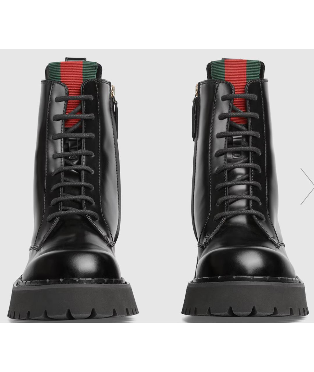 GUCCI Черные кожаные ботинки, фото 2