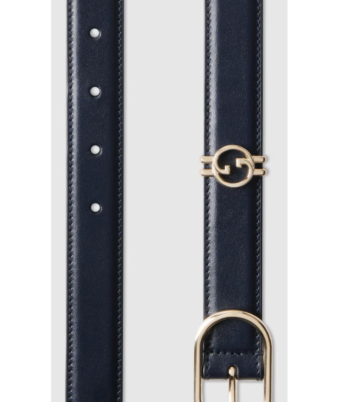 GUCCI Синий кожаный ремень, фото 3