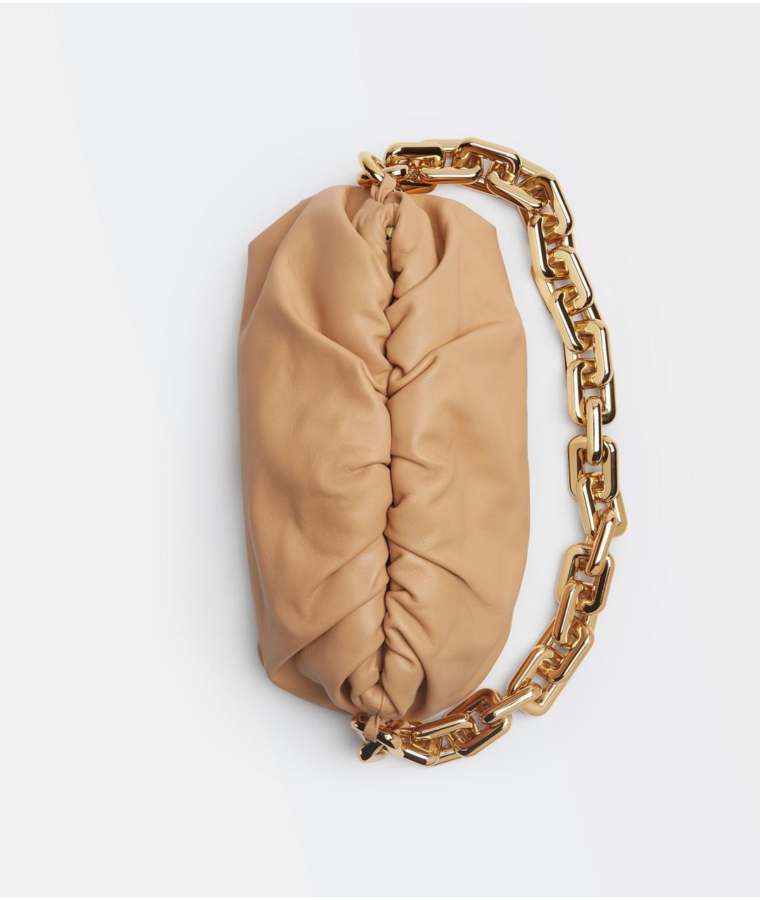 BOTTEGA VENETA Бежевая кожаная сумка через плечо, фото 2