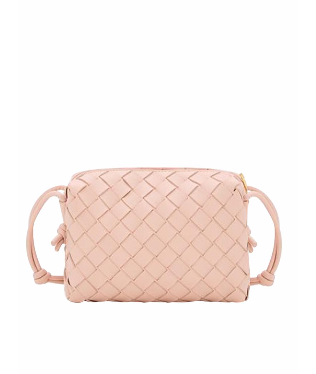 BOTTEGA VENETA Розовая кожаная сумка через плечо, фото 1