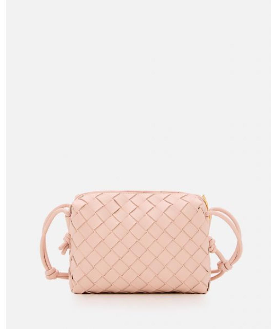 BOTTEGA VENETA Розовая кожаная сумка через плечо, фото 3