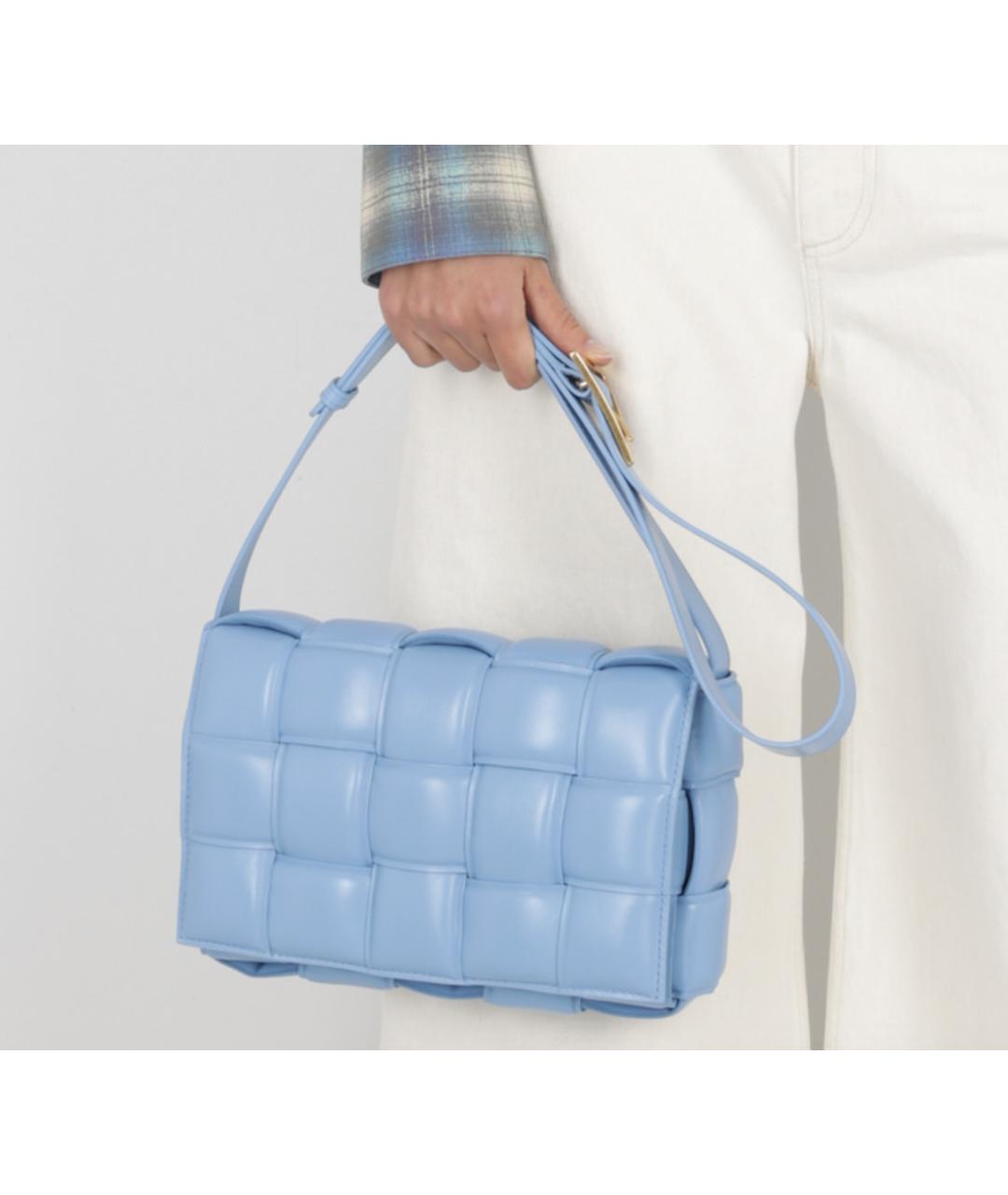 BOTTEGA VENETA Голубая кожаная сумка через плечо, фото 2
