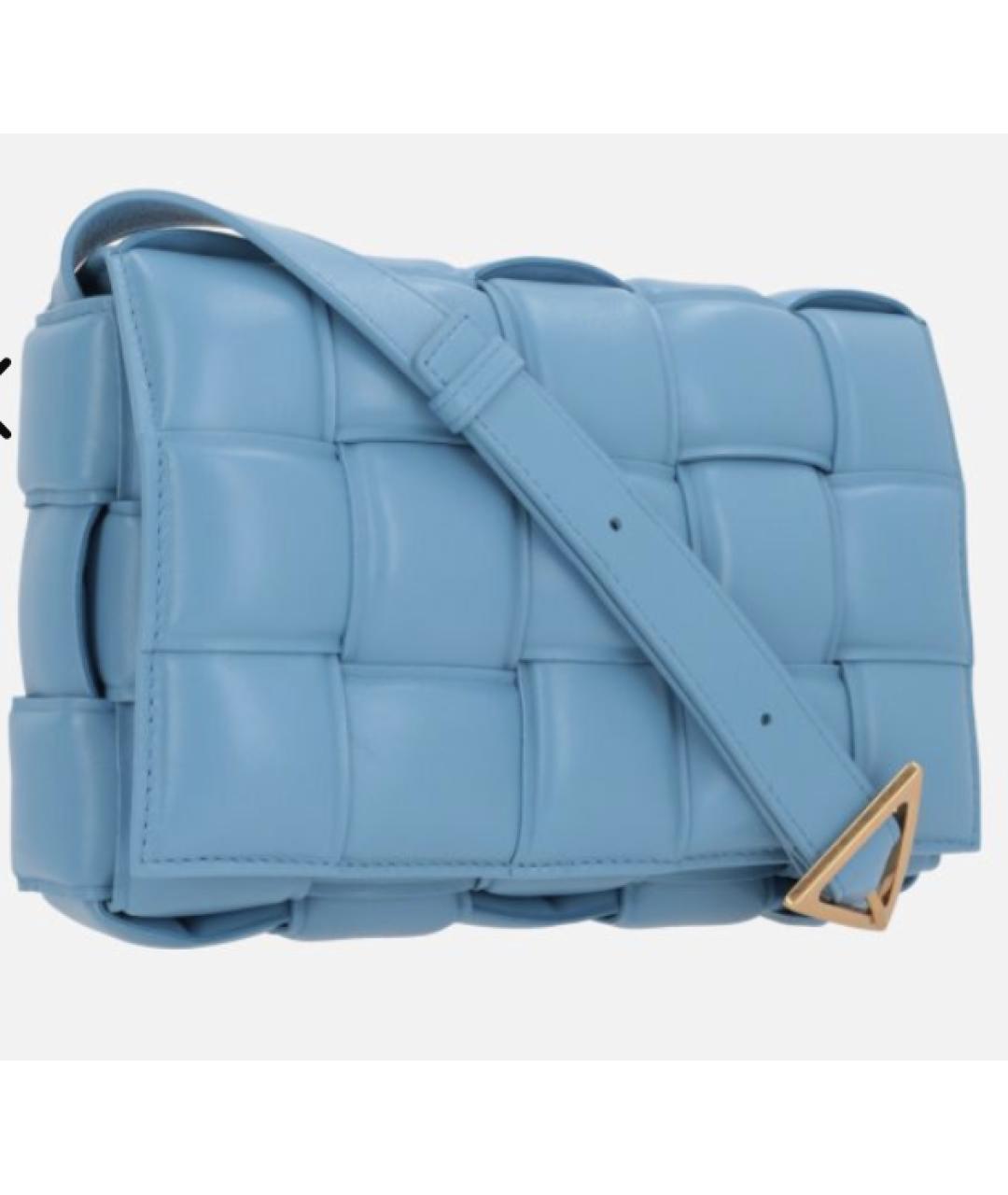 BOTTEGA VENETA Голубая кожаная сумка через плечо, фото 3