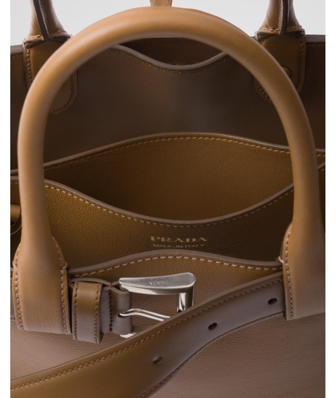PRADA Коричневая кожаная сумка тоут, фото 5