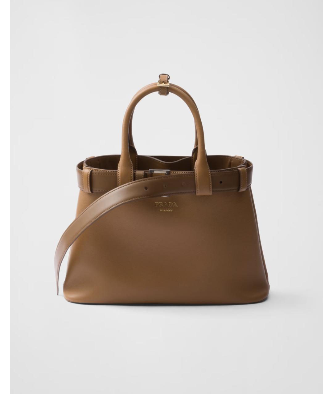 PRADA Коричневая кожаная сумка тоут, фото 8