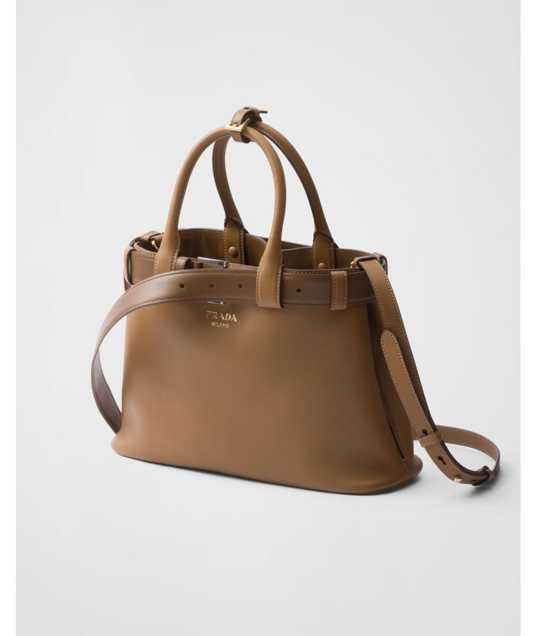 PRADA Коричневая кожаная сумка тоут, фото 3