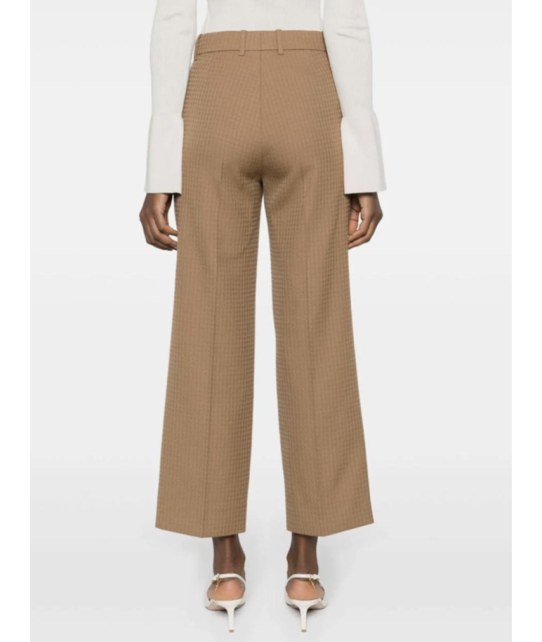 GUCCI Бежевые шерстяные прямые брюки, фото 3