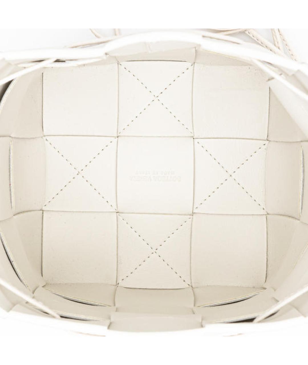 BOTTEGA VENETA Белая кожаная сумка через плечо, фото 3