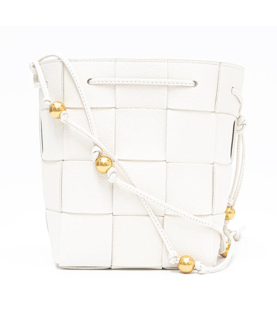 BOTTEGA VENETA Белая кожаная сумка через плечо, фото 1
