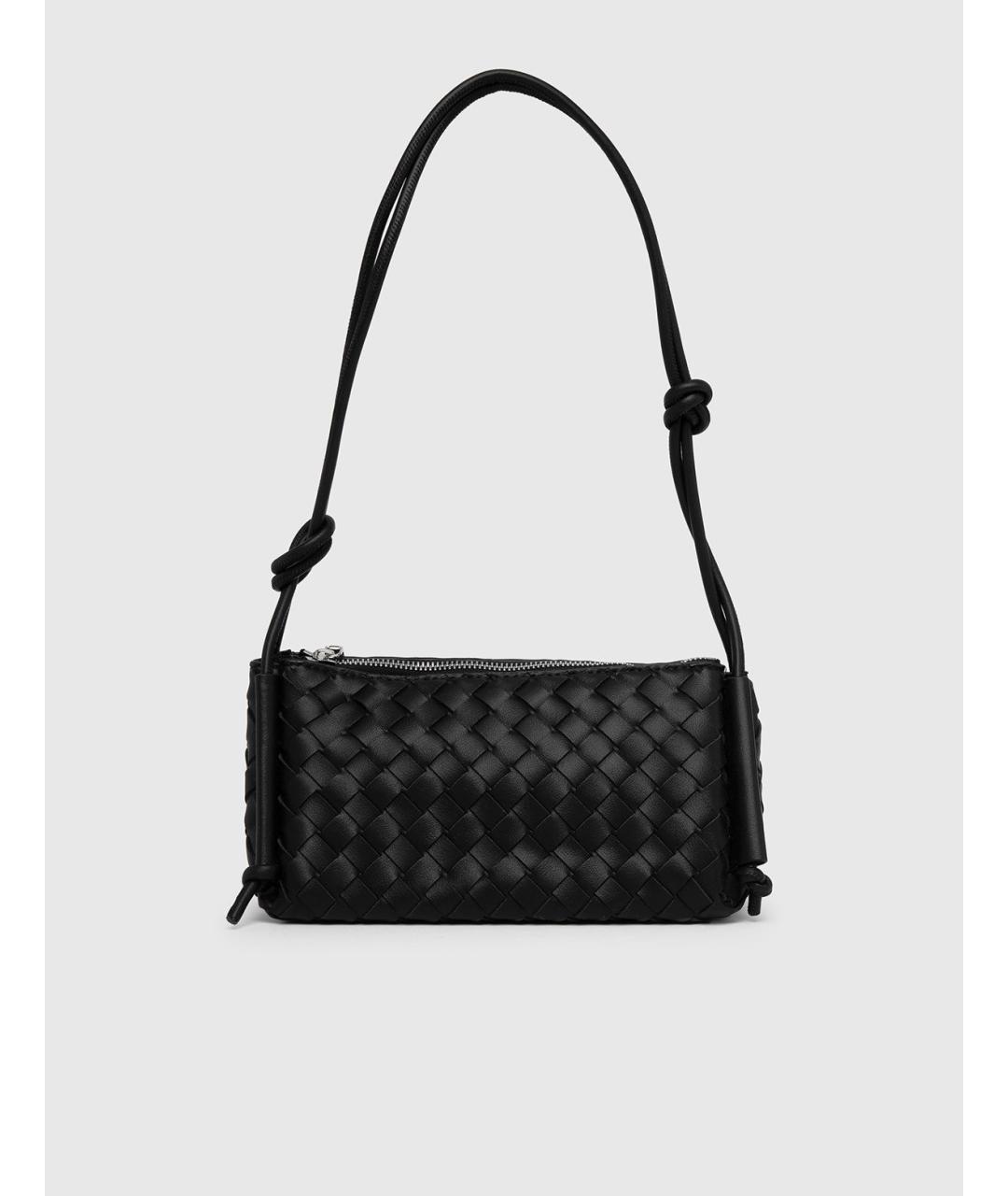BOTTEGA VENETA Черная кожаная сумка через плечо, фото 5