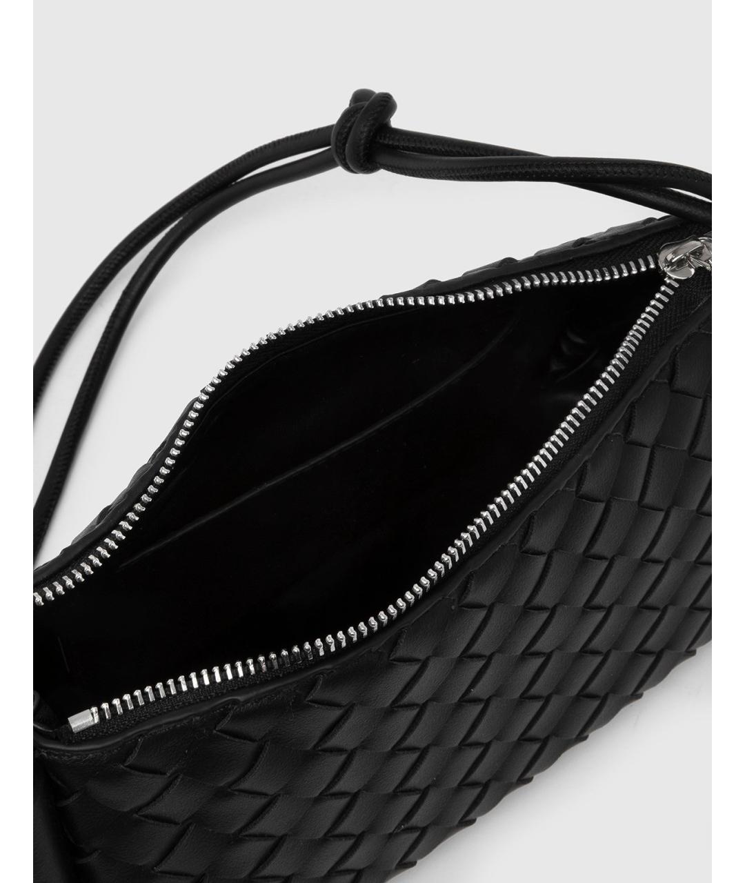 BOTTEGA VENETA Черная кожаная сумка через плечо, фото 4