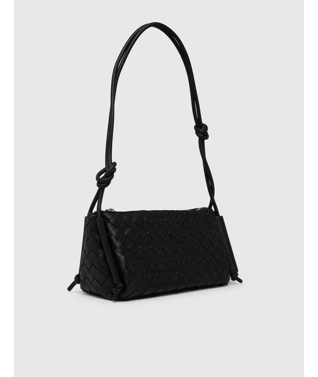 BOTTEGA VENETA Черная кожаная сумка через плечо, фото 2