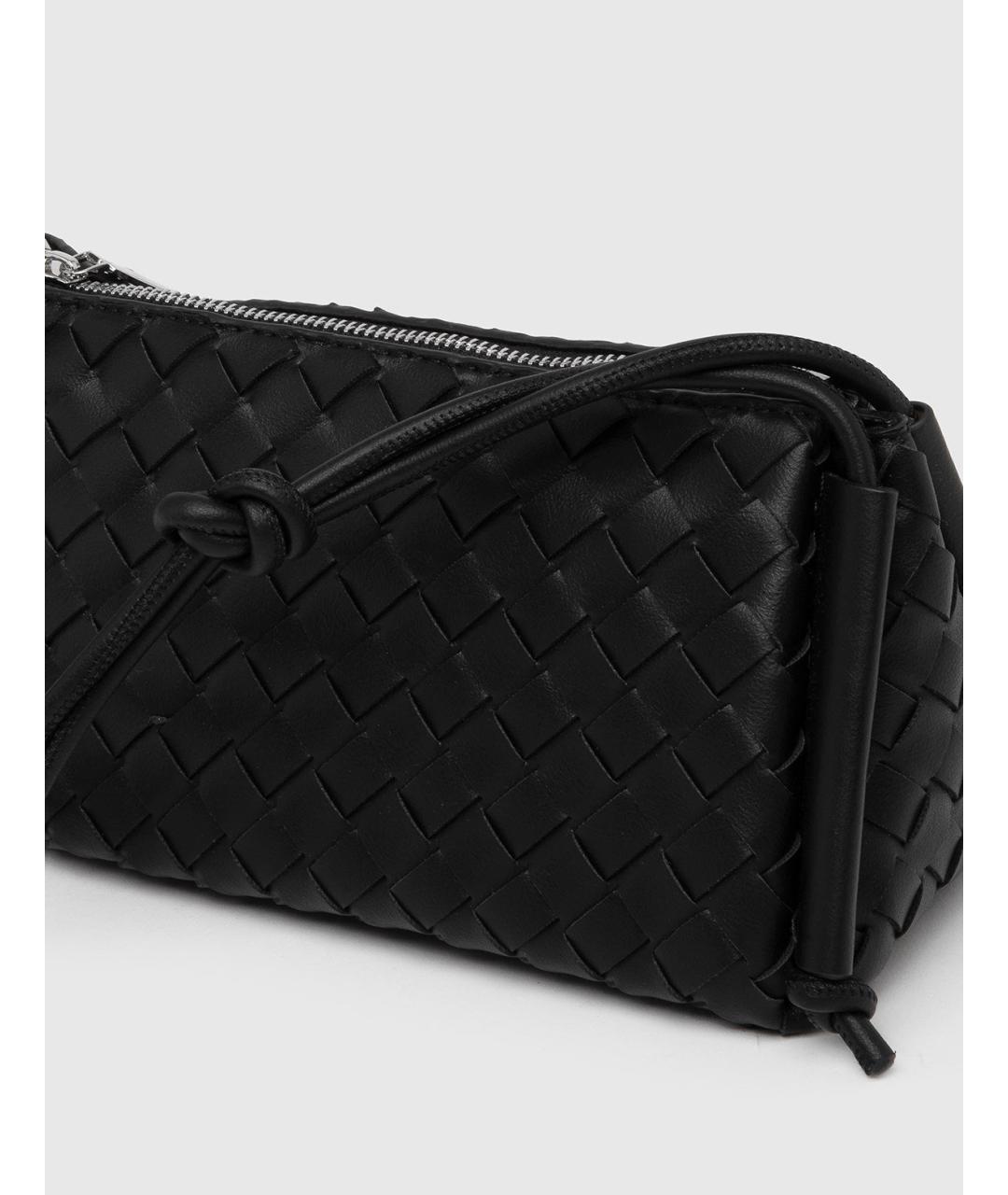 BOTTEGA VENETA Черная кожаная сумка через плечо, фото 3