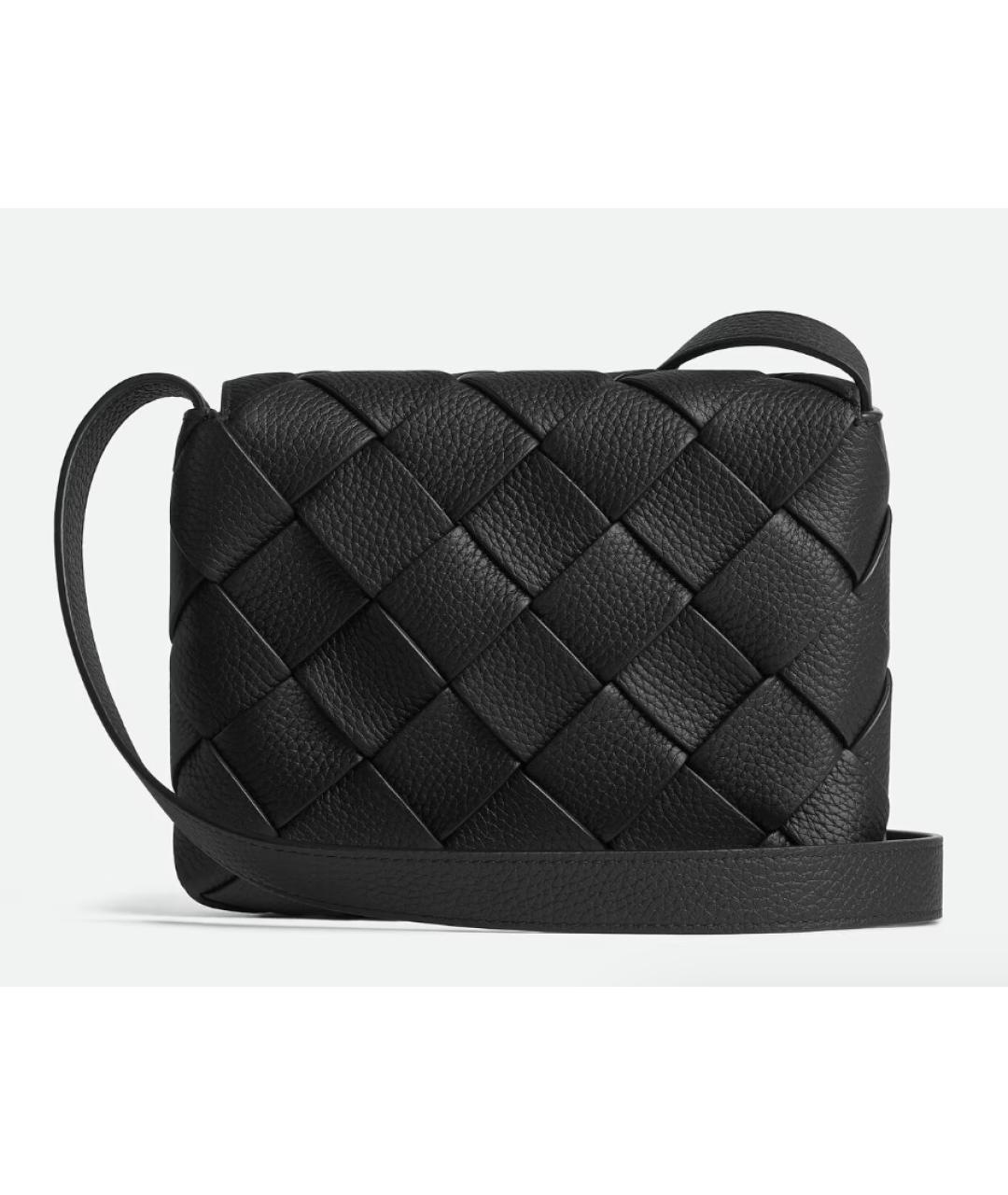 BOTTEGA VENETA Черная кожаная сумка на плечо, фото 3