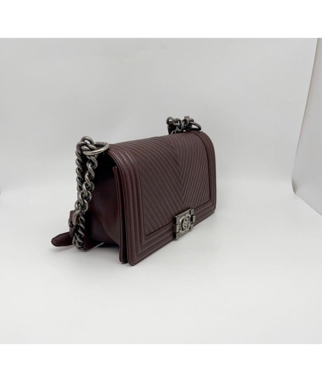 CHANEL Коричневая кожаная сумка через плечо, фото 3