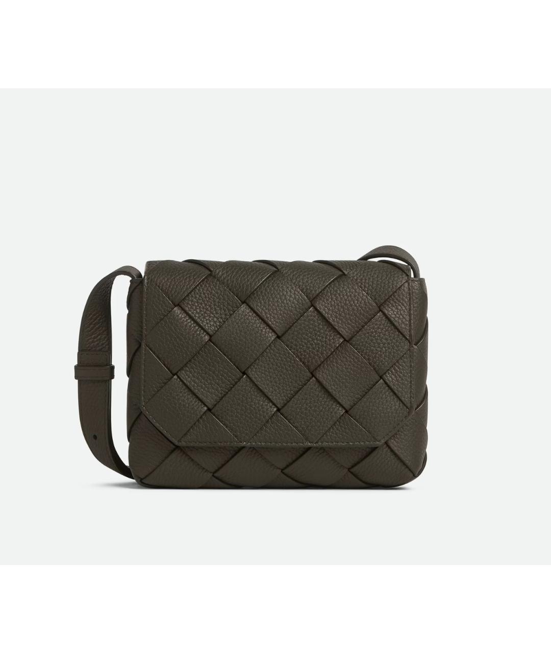 BOTTEGA VENETA Хаки кожаная сумка на плечо, фото 6