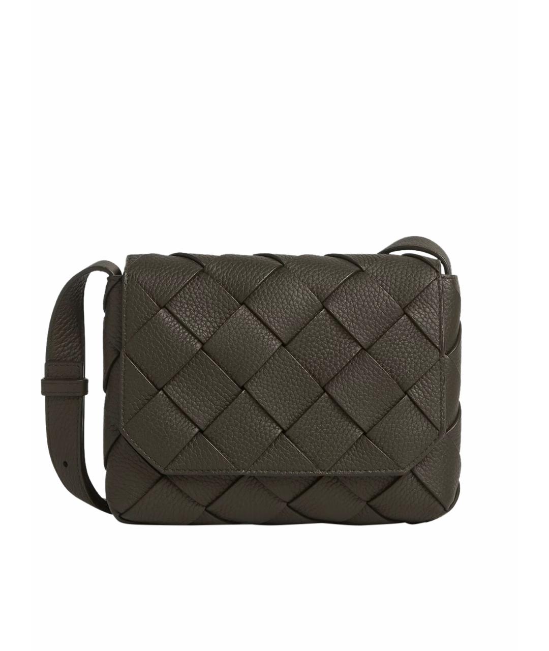 BOTTEGA VENETA Хаки кожаная сумка на плечо, фото 1