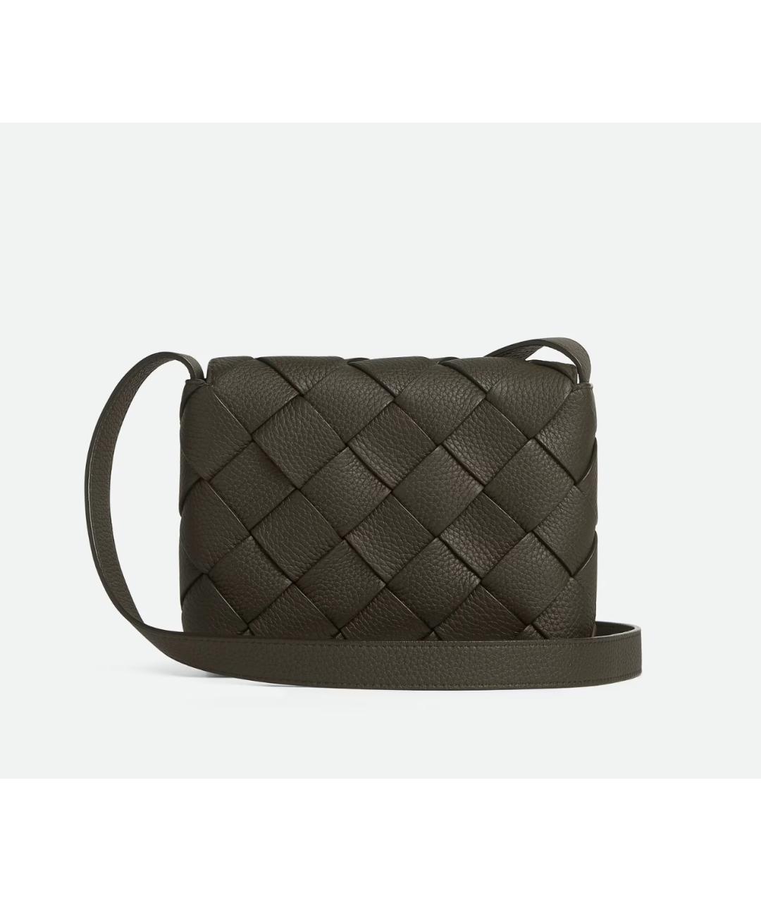 BOTTEGA VENETA Хаки кожаная сумка на плечо, фото 5