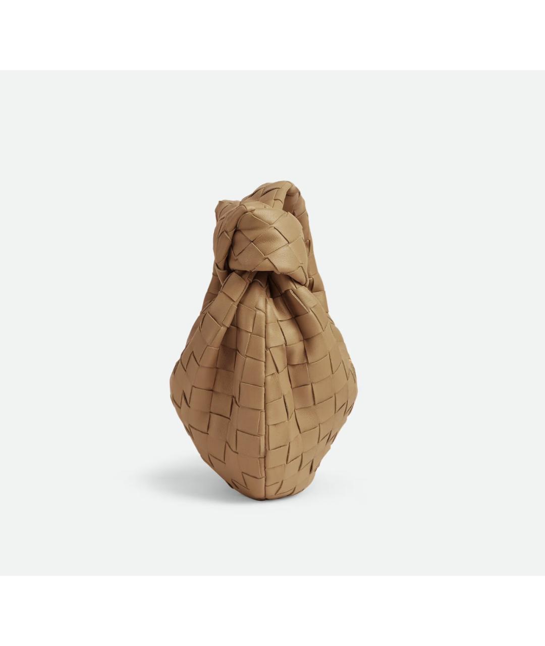 BOTTEGA VENETA Коричневая кожаная сумка с короткими ручками, фото 3