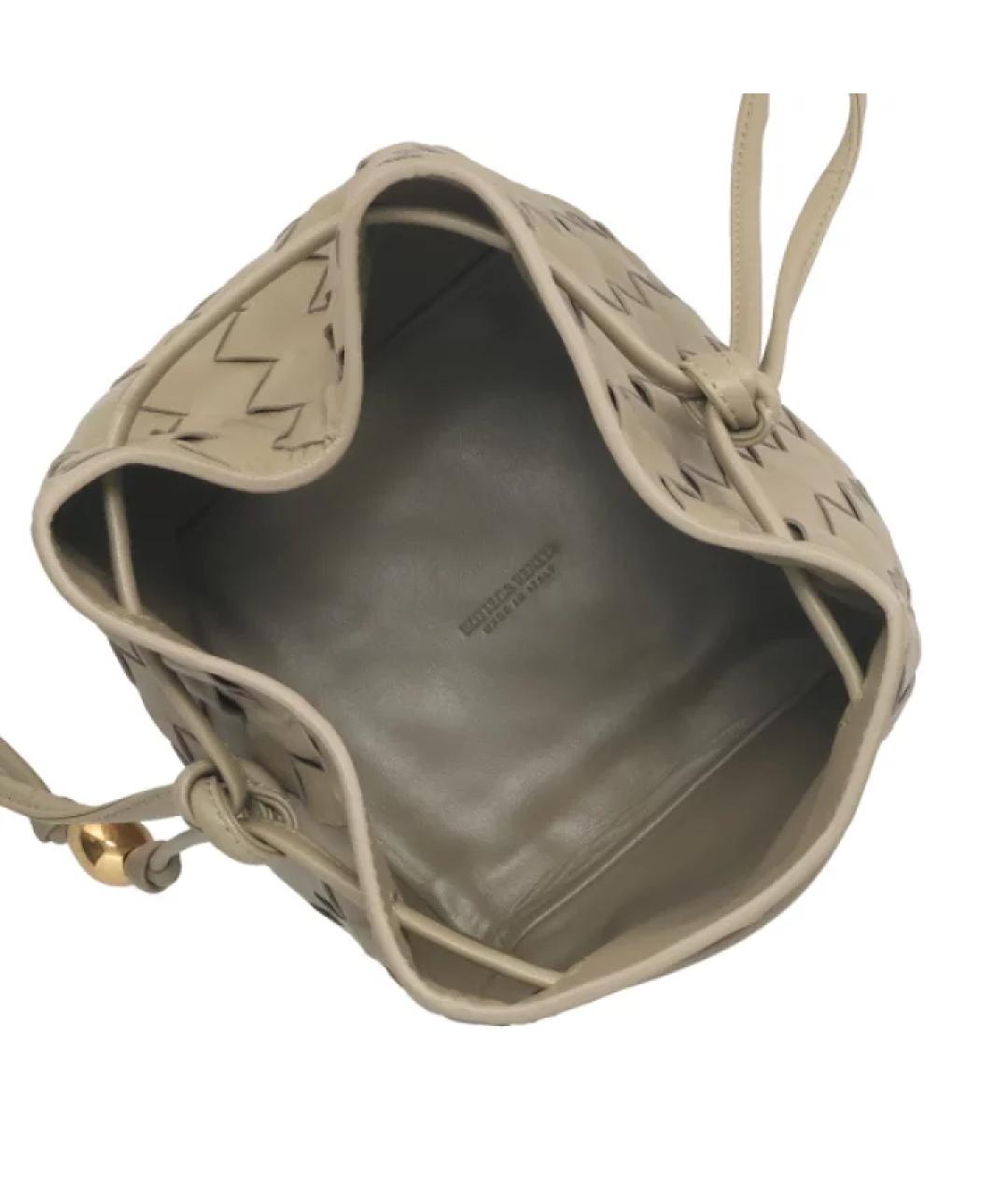 BOTTEGA VENETA Бежевая кожаная сумка через плечо, фото 2