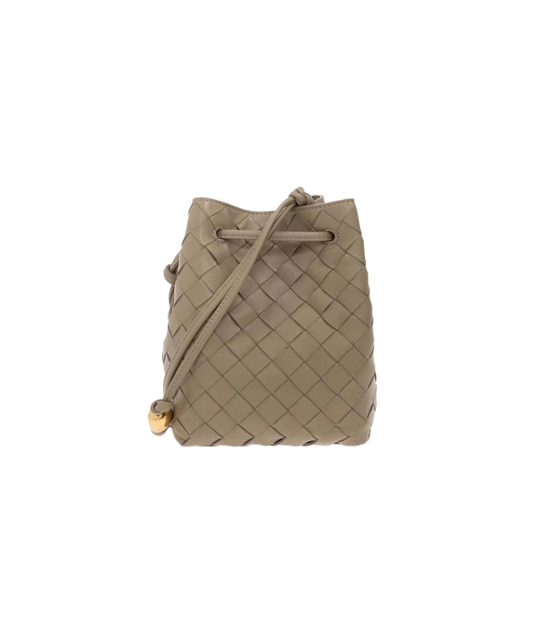 BOTTEGA VENETA Бежевая кожаная сумка через плечо, фото 1