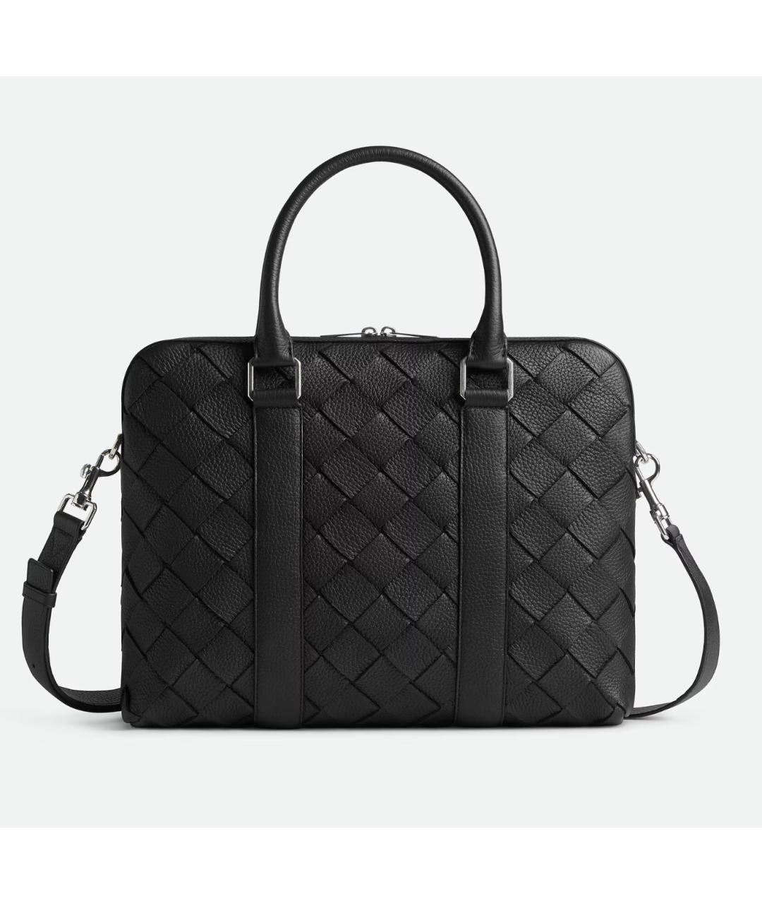 BOTTEGA VENETA Черный кожаный портфель, фото 6