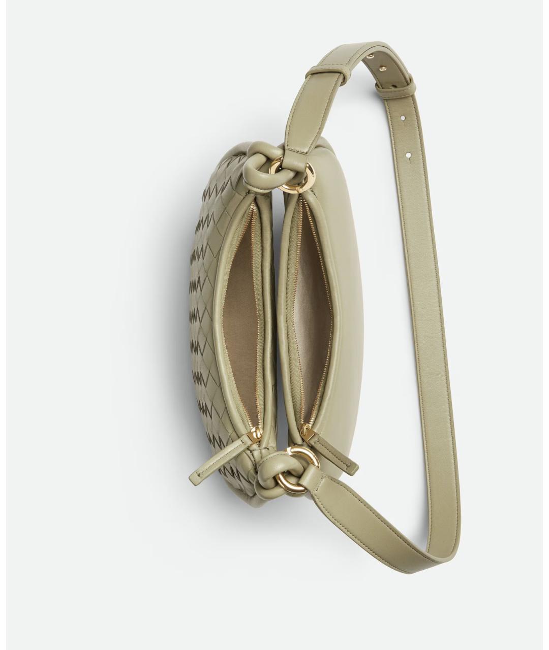 BOTTEGA VENETA Салатовая кожаная сумка через плечо, фото 3