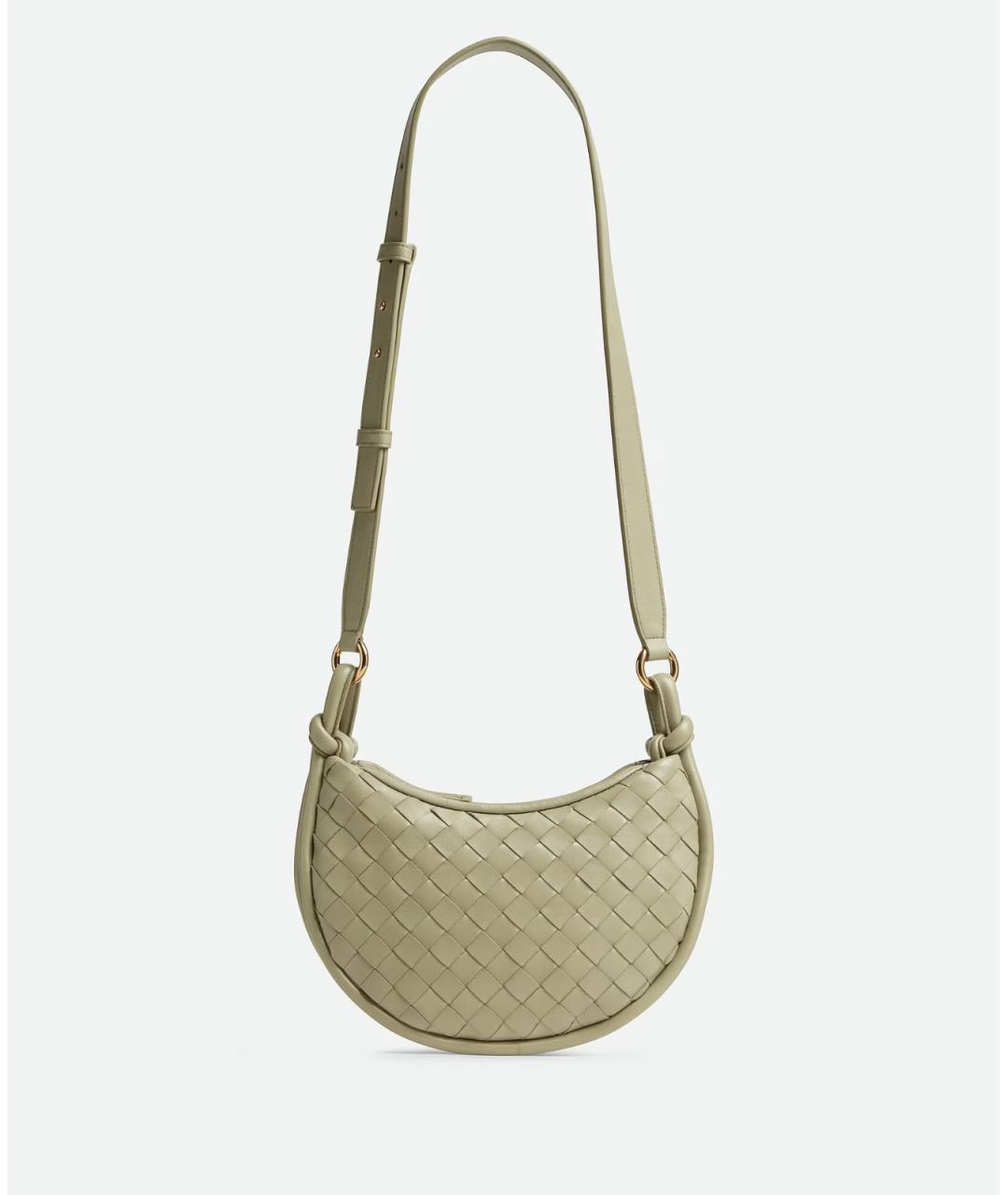 BOTTEGA VENETA Салатовая кожаная сумка через плечо, фото 6