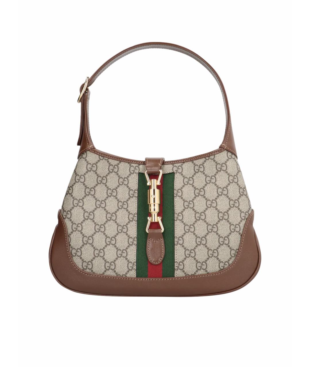 GUCCI Бежевая тканевая сумка через плечо, фото 1