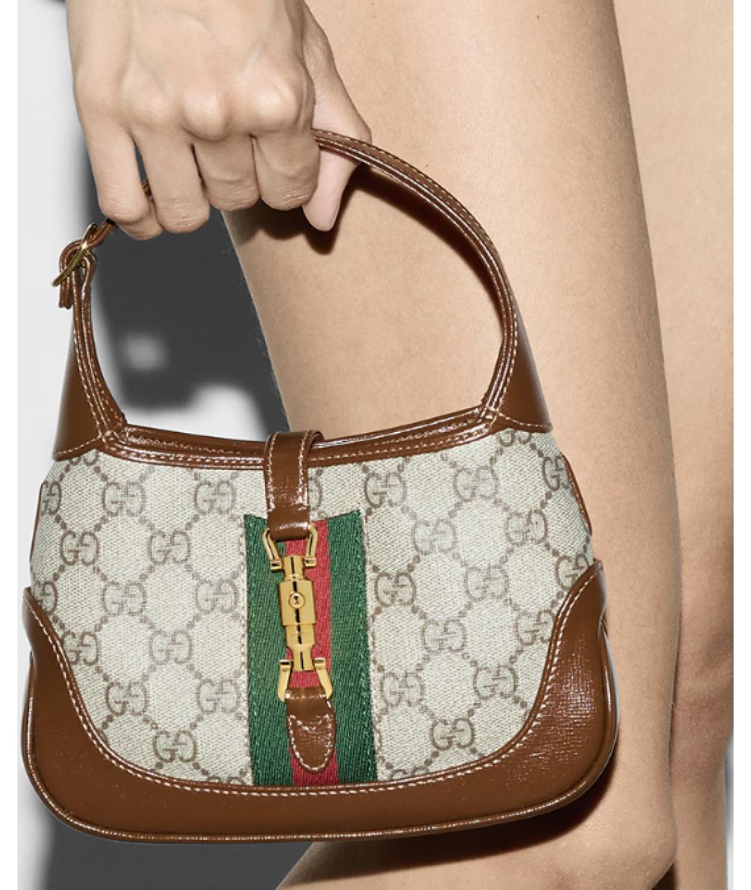 GUCCI Бежевая тканевая сумка через плечо, фото 3