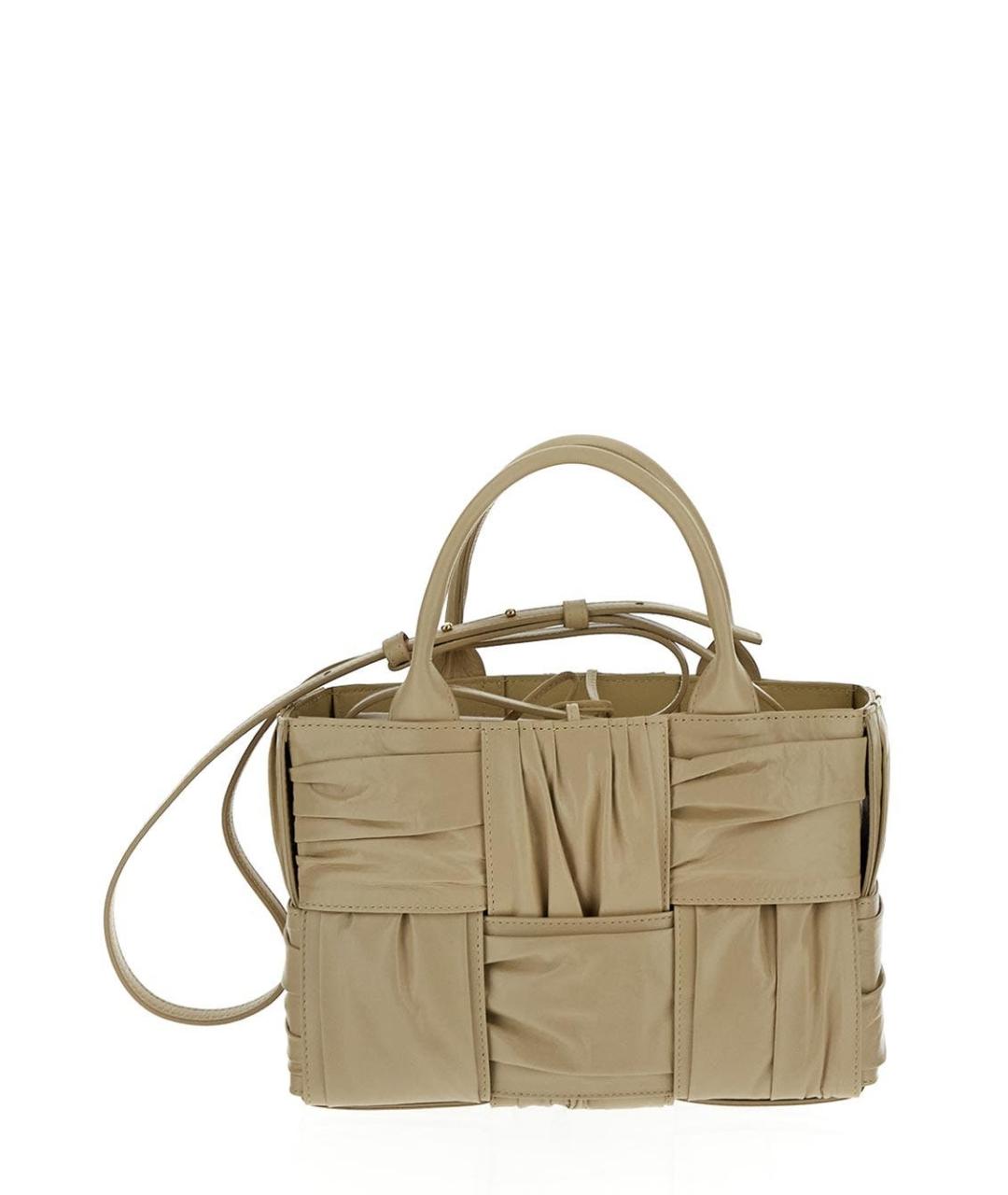 BOTTEGA VENETA Желтая кожаная сумка тоут, фото 3