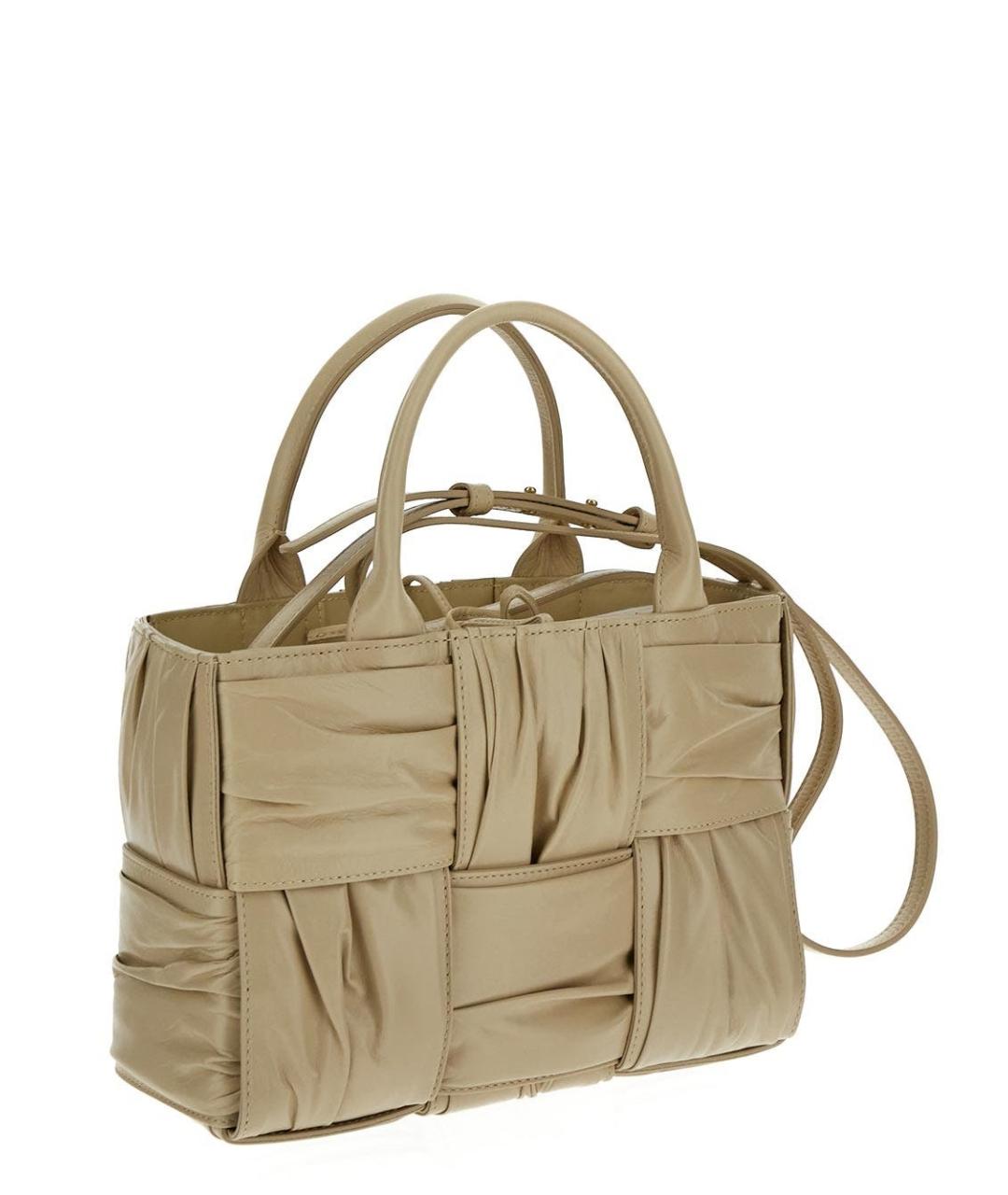 BOTTEGA VENETA Желтая кожаная сумка тоут, фото 2