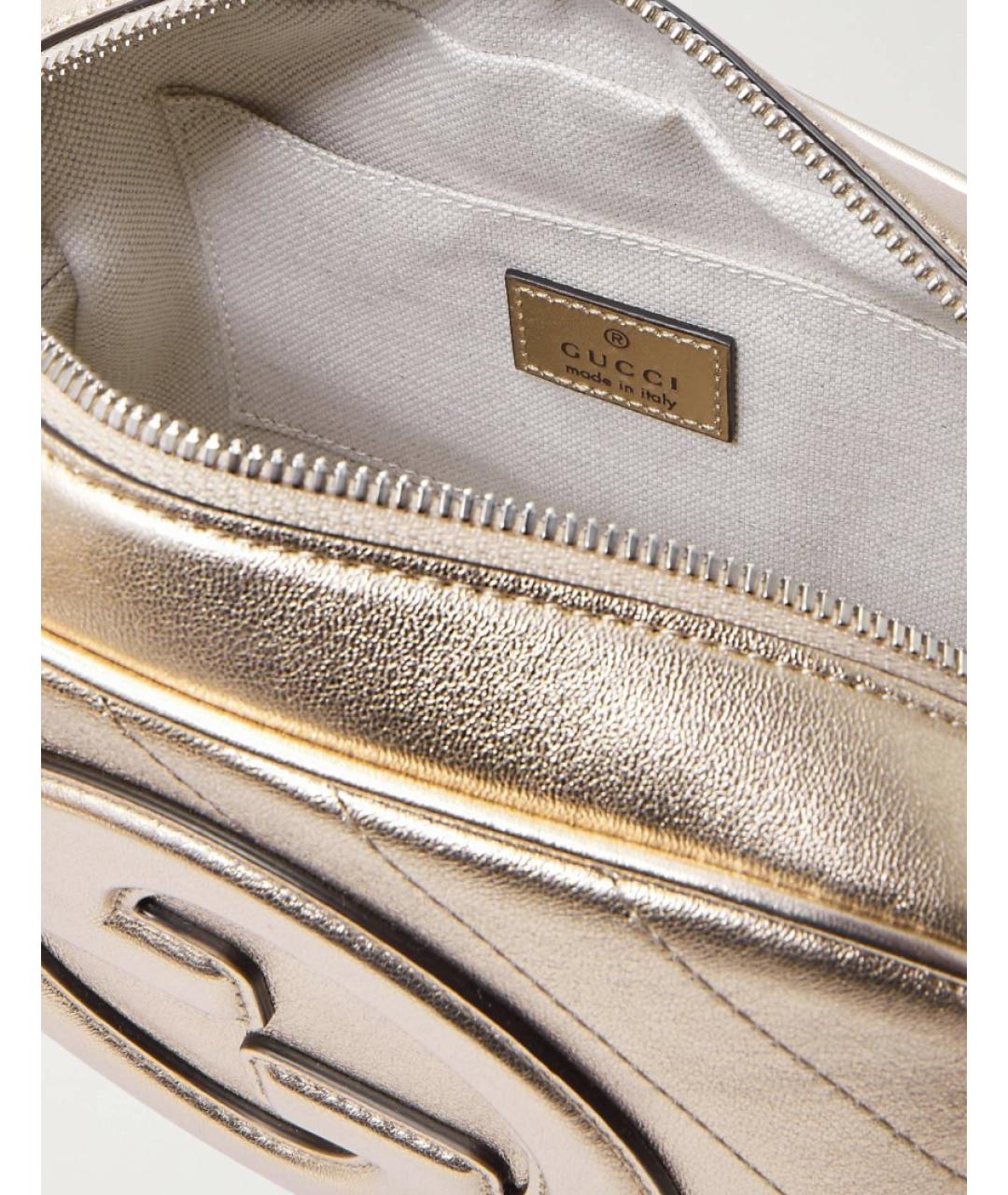 GUCCI Золотая кожаная сумка через плечо, фото 3