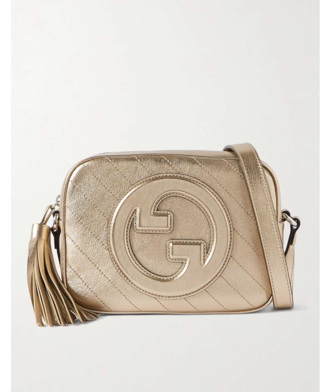 GUCCI Золотая кожаная сумка через плечо, фото 4