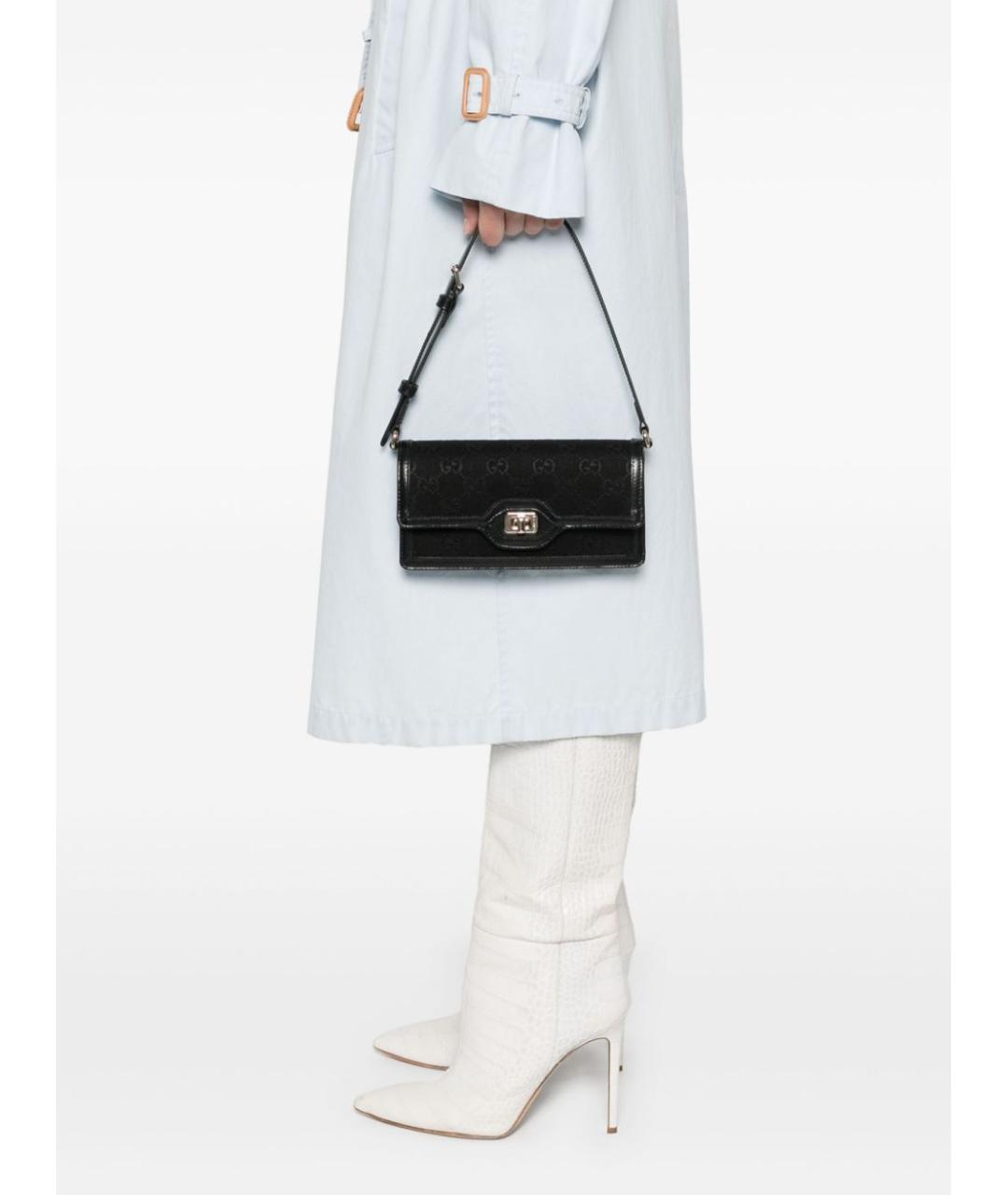 GUCCI Черная хлопковая сумка через плечо, фото 2