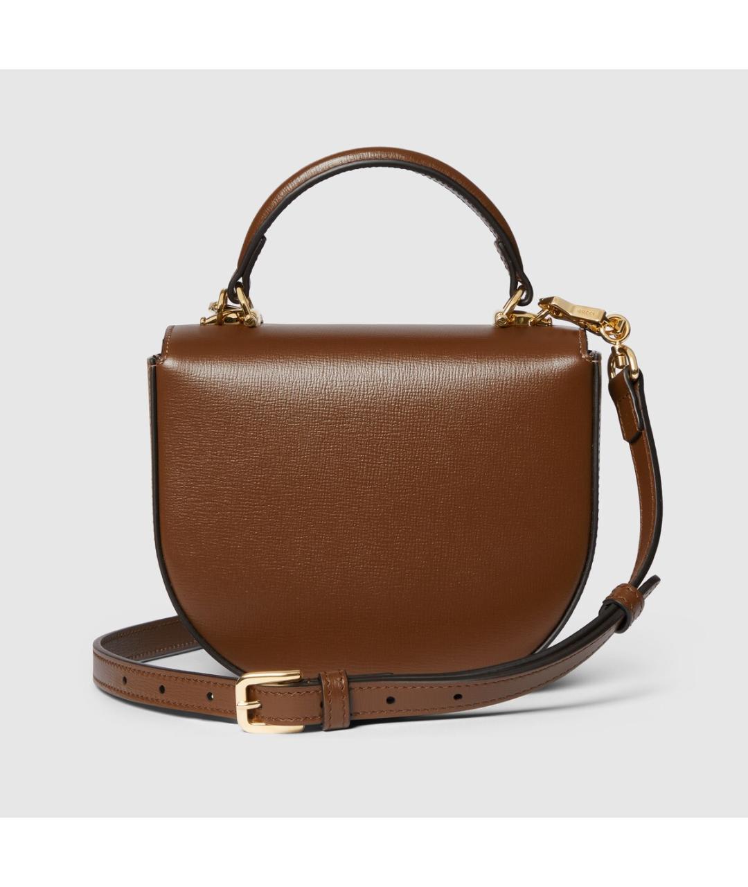 GUCCI Коричневая кожаная сумка через плечо, фото 5
