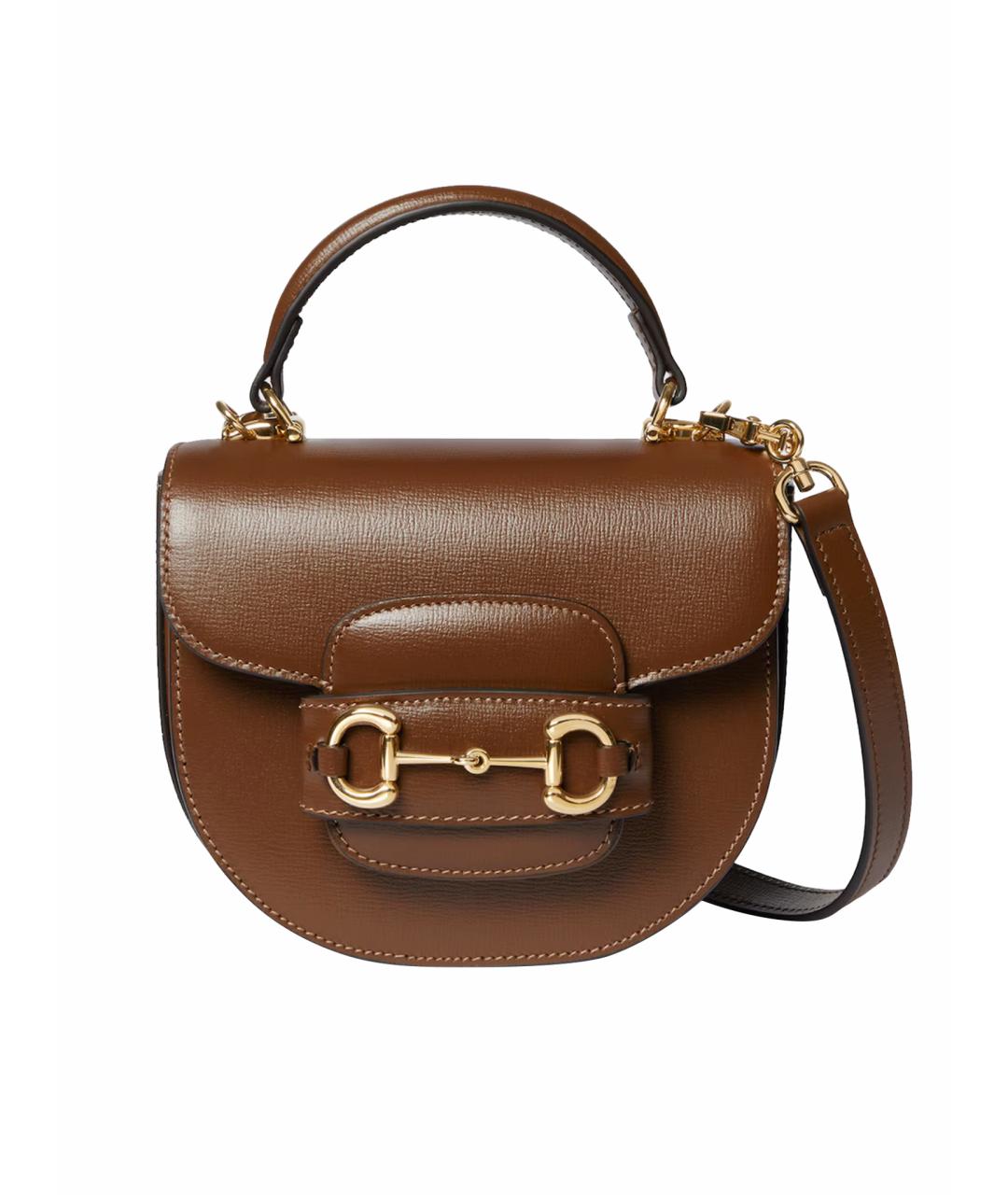 GUCCI Коричневая кожаная сумка через плечо, фото 1