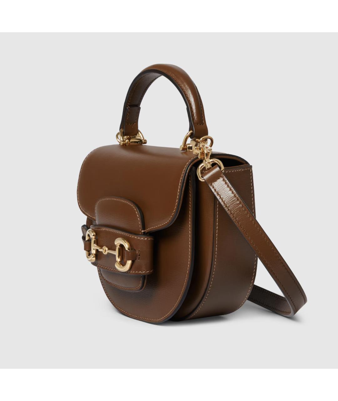 GUCCI Коричневая кожаная сумка через плечо, фото 2