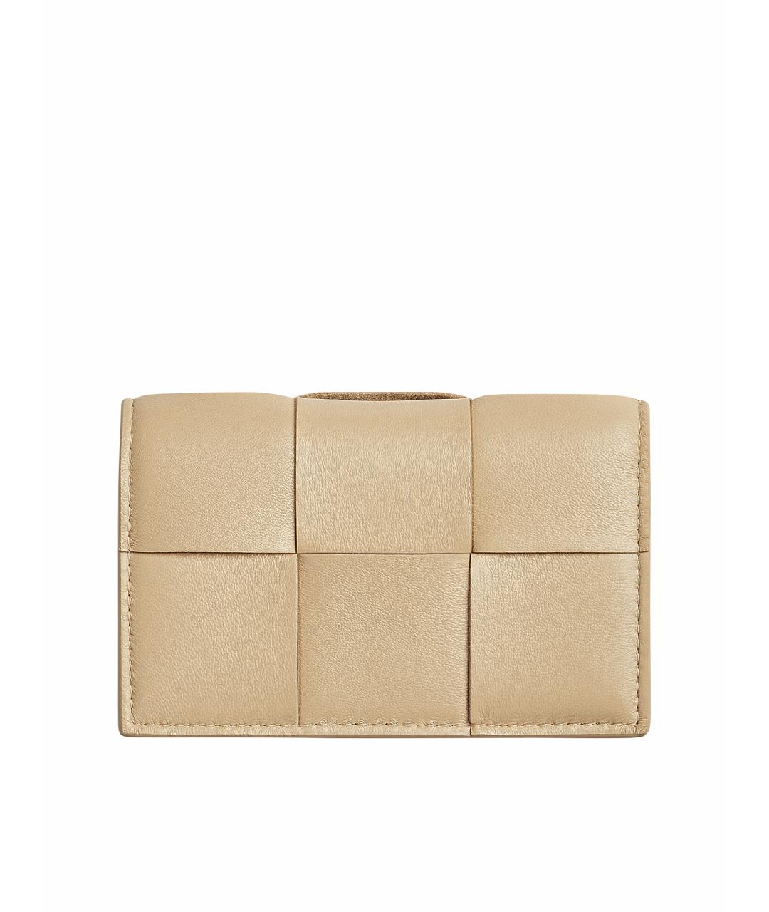 BOTTEGA VENETA Бежевый кожаный кошелек, фото 1