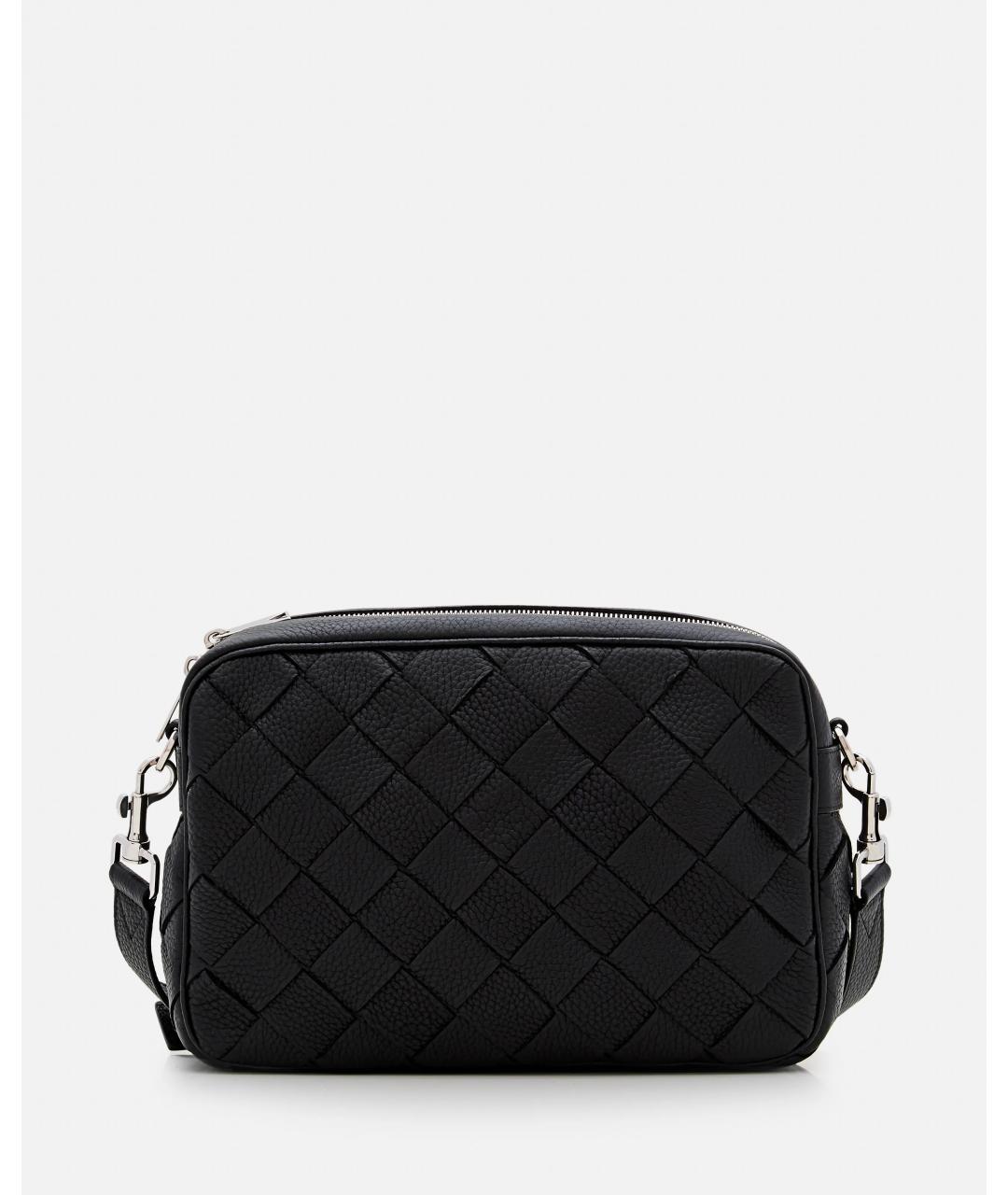 BOTTEGA VENETA Черная кожаная сумка на плечо, фото 6