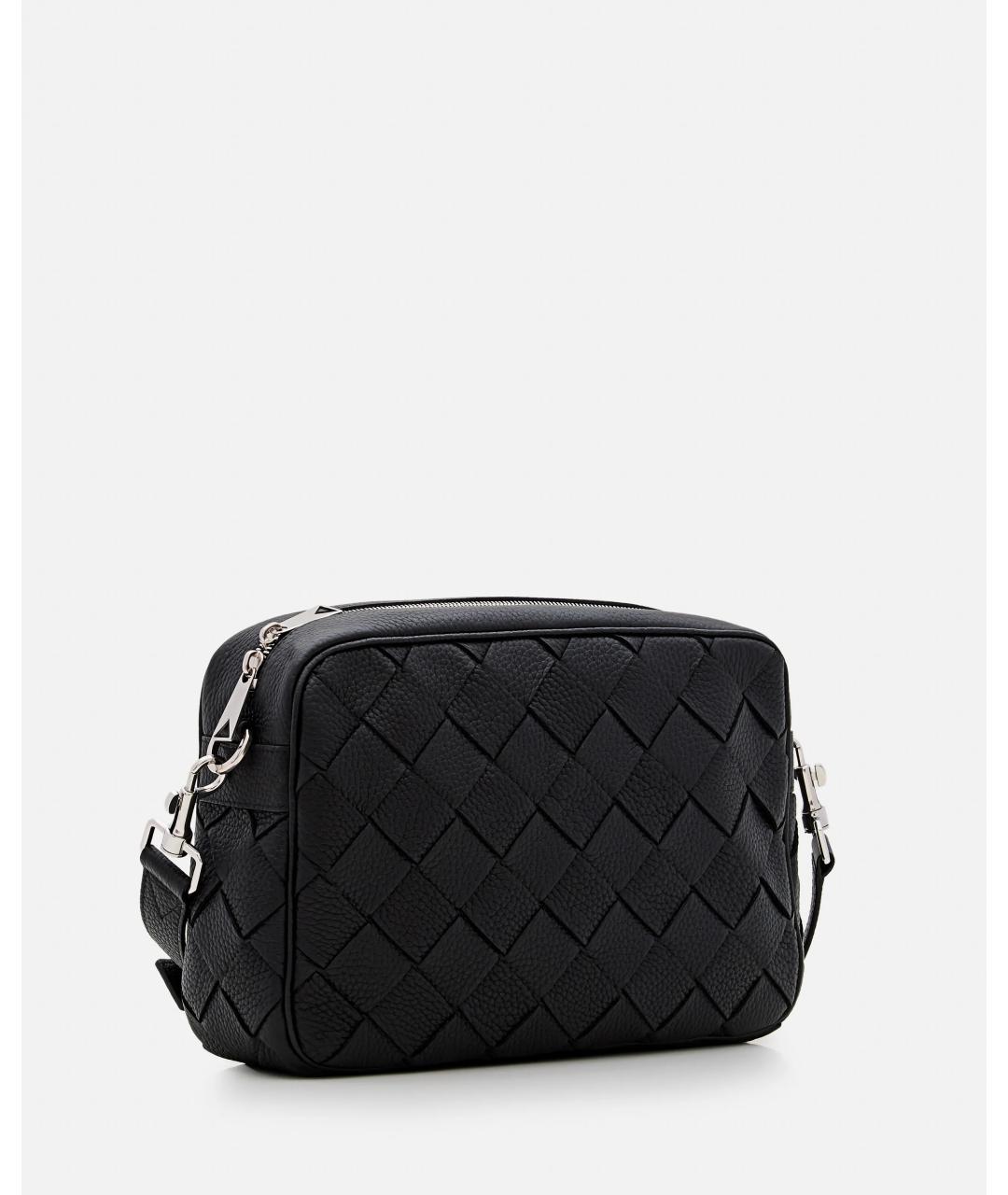 BOTTEGA VENETA Черная кожаная сумка на плечо, фото 3